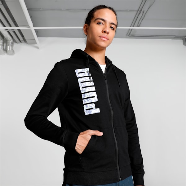 Pixelated Logo FP Men's Slim Fit Hoodie, Puma Black, extralarge-IND