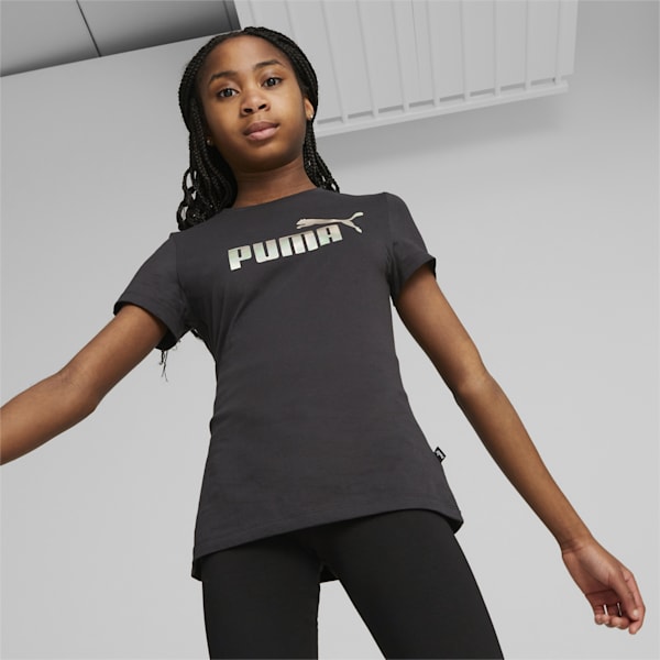 Nova Shine Logo Girl's Regular Fit T-Shirt, PUMA Black, extralarge-IND