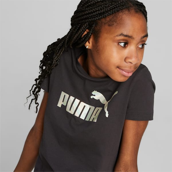Essentials+ Nova Shine Logo Girl's Regular Fit T-Shirt, PUMA Black, extralarge-IND