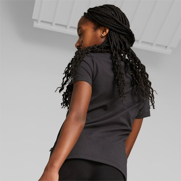 Essentials+ Nova Shine Logo Girl's Regular Fit T-Shirt, PUMA Black, extralarge-IND