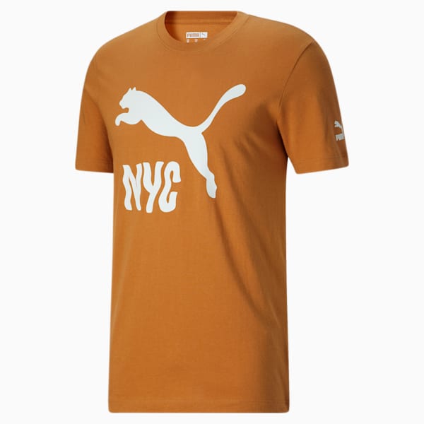 PUMA NYC Wavy Cat Men's Logo Tee, Desert Tan, extralarge