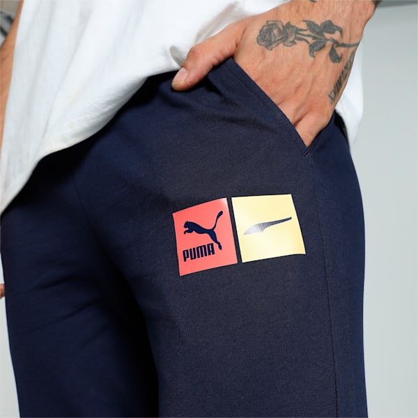 Formstrip Logo Men's Slim Fit Pants, Peacoat, extralarge-IND