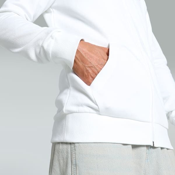 Knitted Sports Logo Men's Slim Fit Jacket, Puma White, extralarge-IND