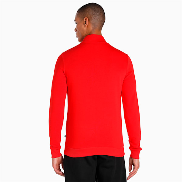 Knitted Sports Logo Men's Slim Fit Jacket, High Risk Red, extralarge-IND