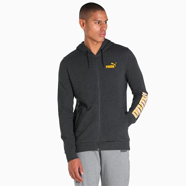 PUMA Knitted Textured Men's Slim Fit Jacket, Dark Gray Heather, extralarge-IND