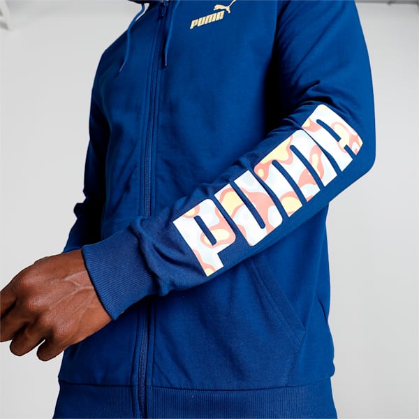 Logo Knitted Men's Slim Fit Jacket, Blazing Blue, extralarge-IND