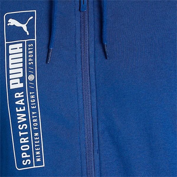 Futuristic Logo Men's Slim Fit Hoodie, Blazing Blue, extralarge-IND
