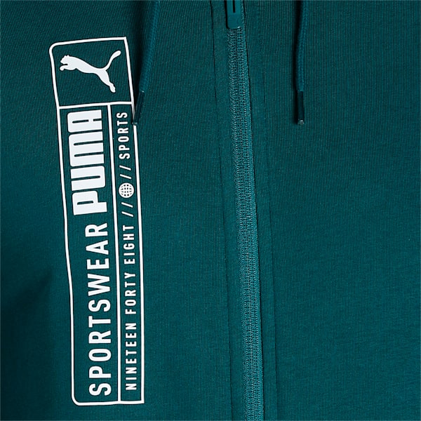 Futuristic Logo Men's Slim Fit Hoodie, Varsity Green, extralarge-IND