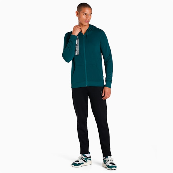 Futuristic Logo Men's Slim Fit Hoodie, Varsity Green, extralarge-IND