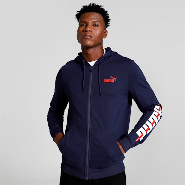 Graphic Men's Slim Fit Hoodie, Peacoat, extralarge-IND