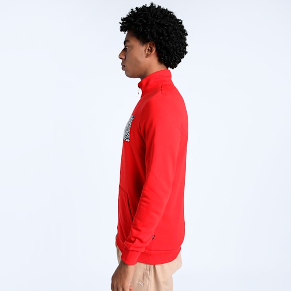 Graphic Logo Men's Slim Fit Jacket, For All Time Red, extralarge-IND