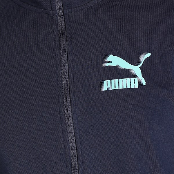 PUMA Knitted Multi Logo Men's Slim Fit Jacket, Peacoat, extralarge-IND