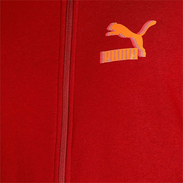 Knitted Multi Logo Men's Slim Fit Jacket, Intense Red, extralarge-IND