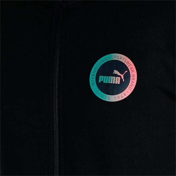 Rounded Logo Knitted Slim Fit Jacket, Puma Black, extralarge-IND