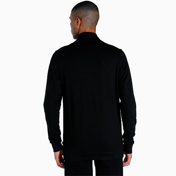 Rounded Logo Knitted Slim Fit Jacket, Puma Black, extralarge-IND