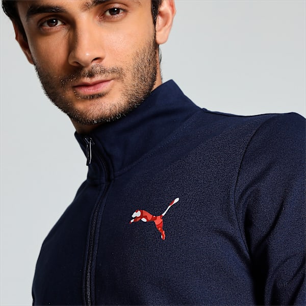 Stylized Cat Men's Slim Fit Sweat Jacket, Peacoat, extralarge-IND
