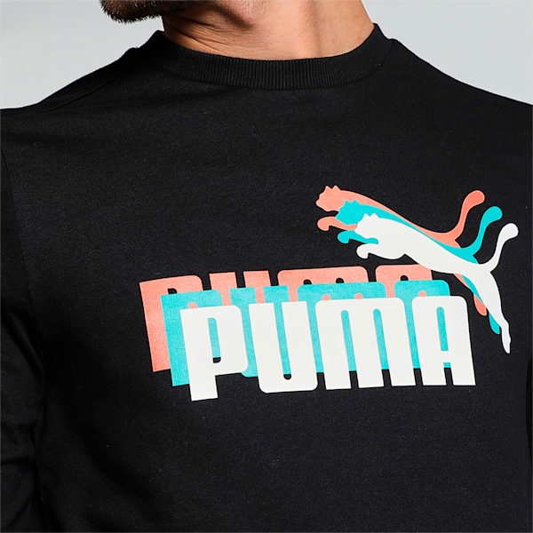 Multi Graphic Men's Regular Fit Crew-Neck Sweatshirt, Puma Black, extralarge-IND