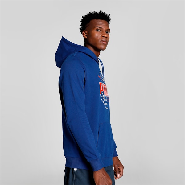 Ring Graphic Men's Regular Fit Hoodie, Blazing Blue, extralarge-IND