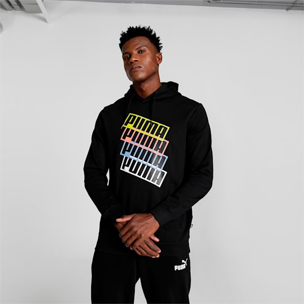 Multi Graphic Men's Regular Fit Hoodie, Puma Black, extralarge-IND