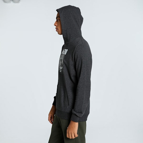 Cat Graphic Men's Regular Fit Hoodie, Dark Gray Heather, extralarge-IND