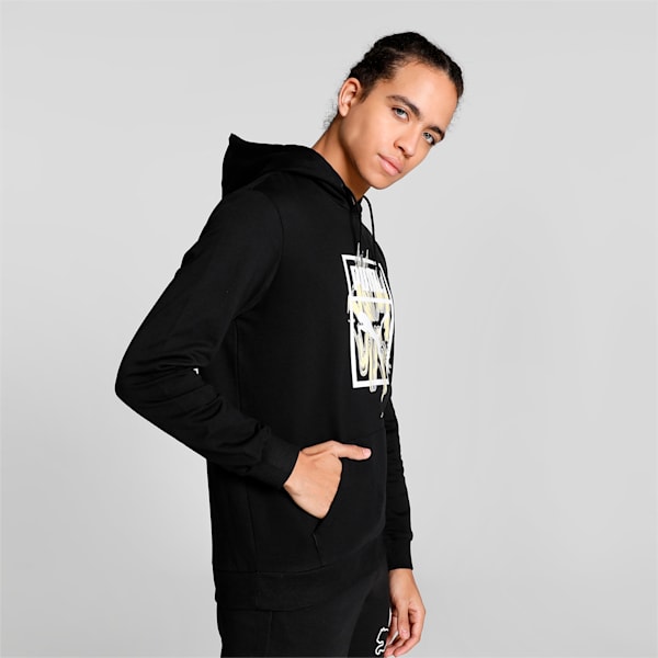 Patch Graphic Men's Regular Fit Hoodie, Puma Black, extralarge-IND