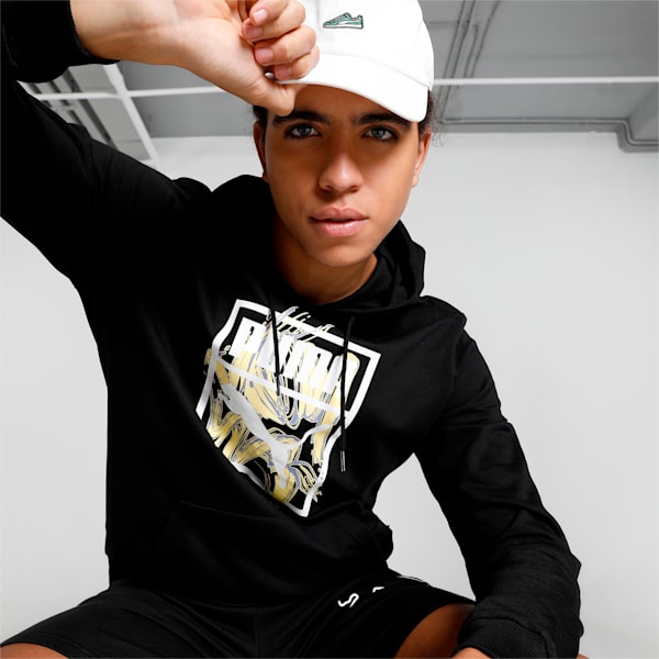 Patch Graphic Men's Regular Fit Hoodie, Puma Black, extralarge-IND