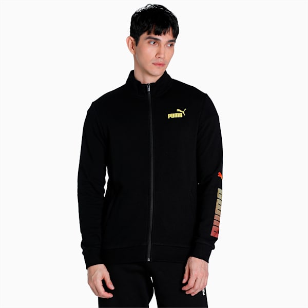 Gradient Logo Men's Slim Fit Jacket, Puma Black, extralarge-IND