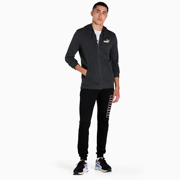 Futuristic Graphic Men's Slim Fit Hoodie, Dark Gray Heather, extralarge-IND