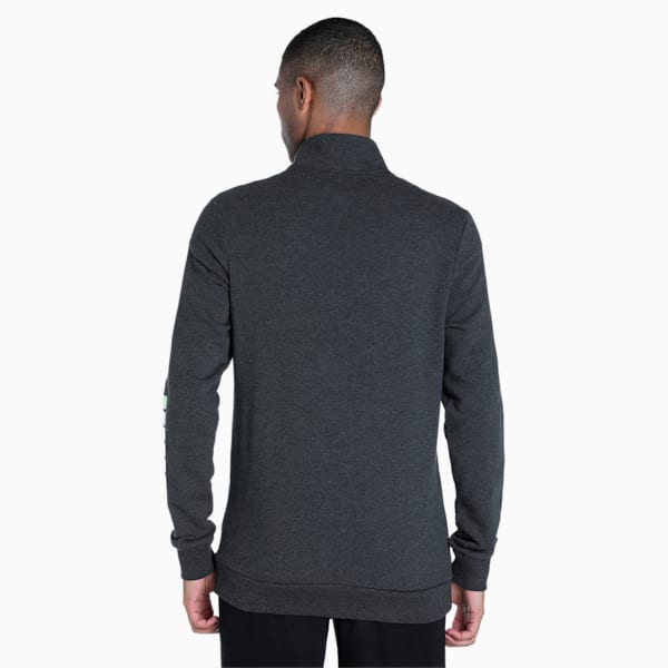 Abstract Logo Knitted Men's Slim Fit Jacket, Dark Gray Heather, extralarge-IND