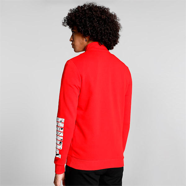 Men's Graphic Slim Fit Jacket, High Risk Red, extralarge-IND