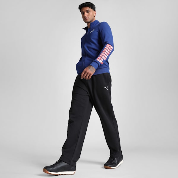 Men's Graphic Slim Fit Jacket, Blazing Blue, extralarge-IND