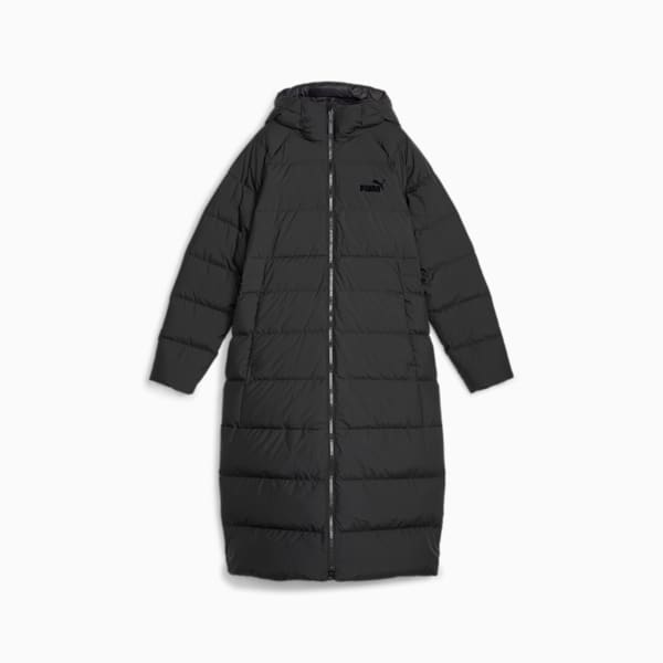 Women's Long Hooded Down Coat, PUMA Black, extralarge-GBR