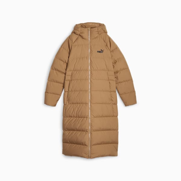 Women's Long Hooded Down Coat, Toasted, extralarge