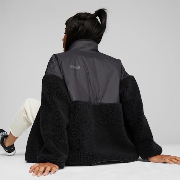 Chamarra híbrida Sherpa para mujer, PUMA Black, extralarge