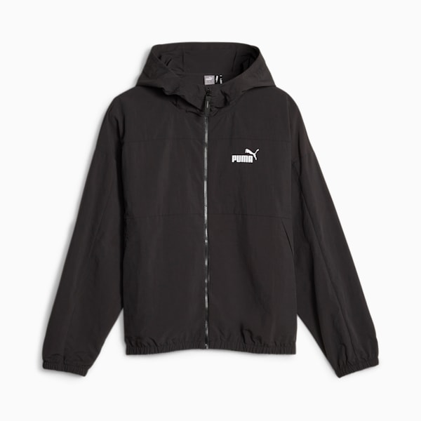 Women's Oversized Hooded Windbreaker, PUMA Black, extralarge-GBR