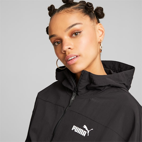 Women's Oversized Hooded Windbreaker, PUMA Black, extralarge-GBR