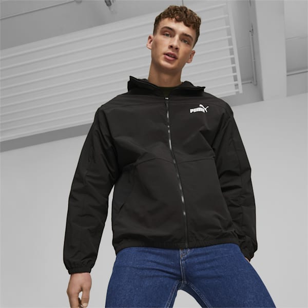 Men's Hooded Windbreaker Jacket, PUMA Black, extralarge-IND