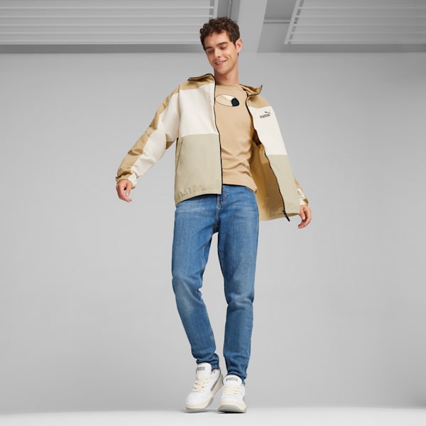 Men's hooded windbreaker store