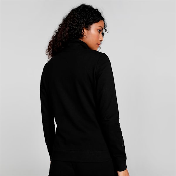 Flower Logo Knitted Women's Regular Fit Jacket, Puma Black, extralarge-IND