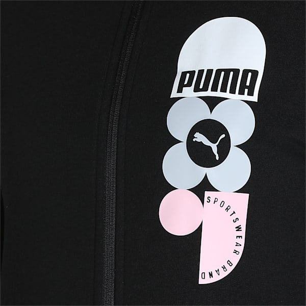 Pattern Logo Women's Knitted Regular Fit Jacket, Puma Black, extralarge-IND