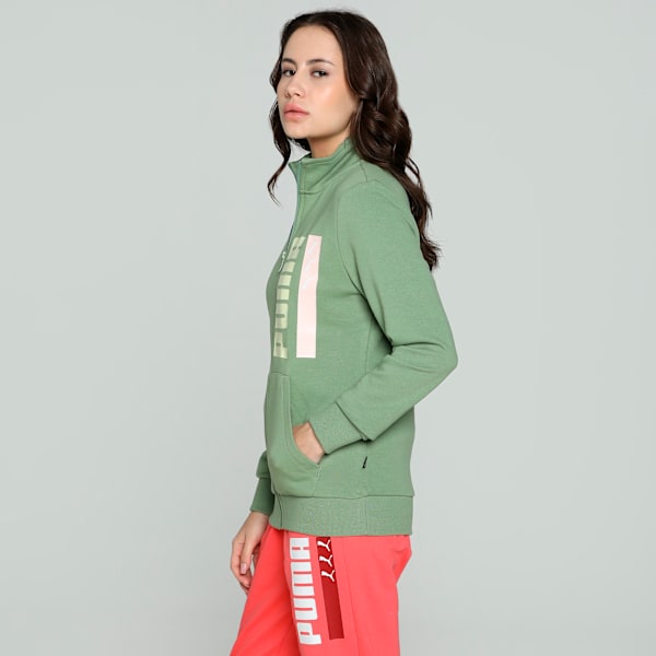 Women's Regular Fit Graphic Jacket, Dusty Green, extralarge-IND