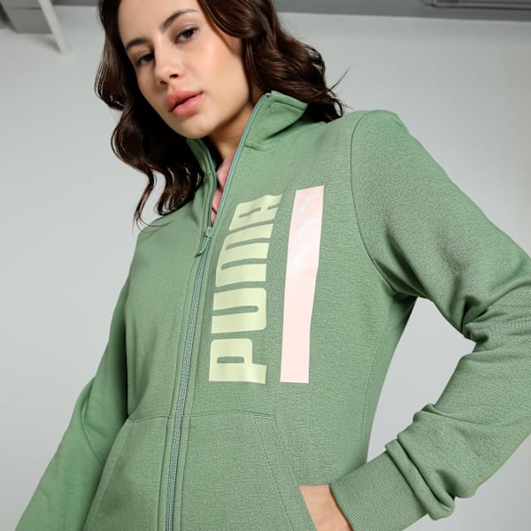 Women's Regular Fit Graphic Jacket, Dusty Green, extralarge-IND