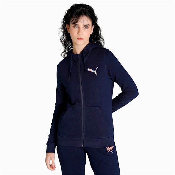 Cat Graphic Women's Regular Fit Hoodie, Peacoat, extralarge-IND