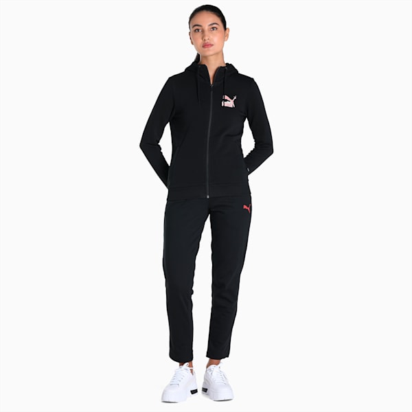 Multi Logo Women's Regular Fit Hooded Jacket, Puma Black, extralarge-IND