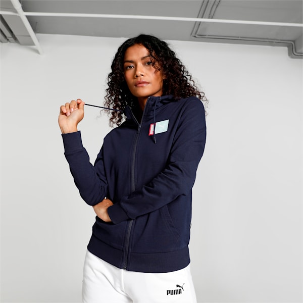 Graphic Women's Regular Fit Hoodie, Peacoat, extralarge-IND