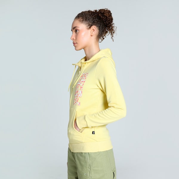 Camo Graphic Women's Regular Fit Hoodie, Pale Lemon, extralarge-IND