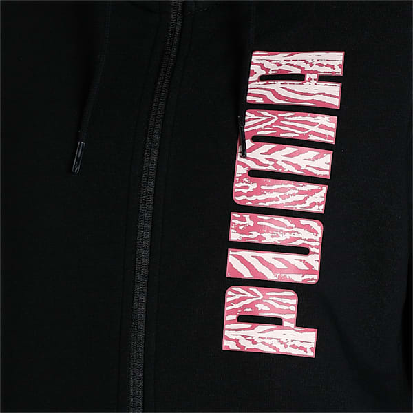 Women's Regular Fit Graphic Hoodie, Puma Black, extralarge-IND
