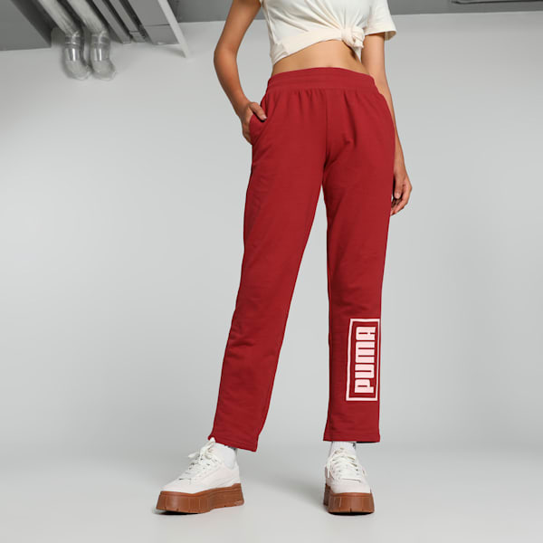 Futuristic Women's Regular Fit Graphic Pants, Intense Red, extralarge-IND