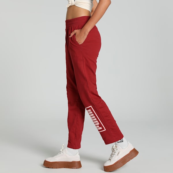 Futuristic Women's Regular Fit Graphic Pants, Intense Red, extralarge-IND