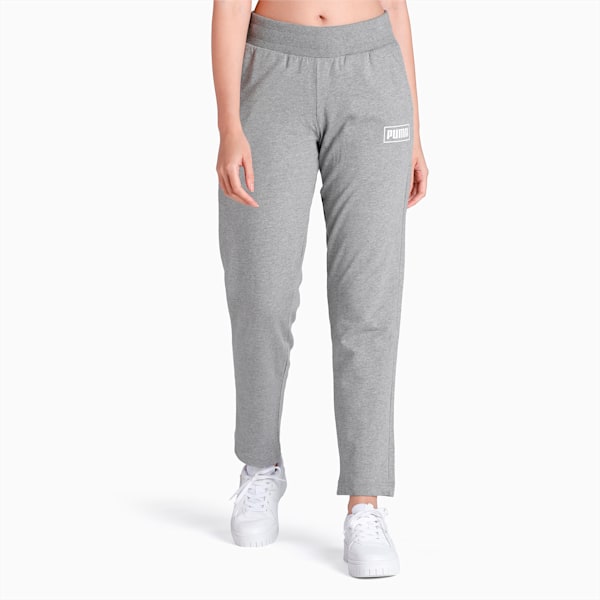 Foil Graphic Women's Regular Fit Pants, Medium Gray Heather, extralarge-IND